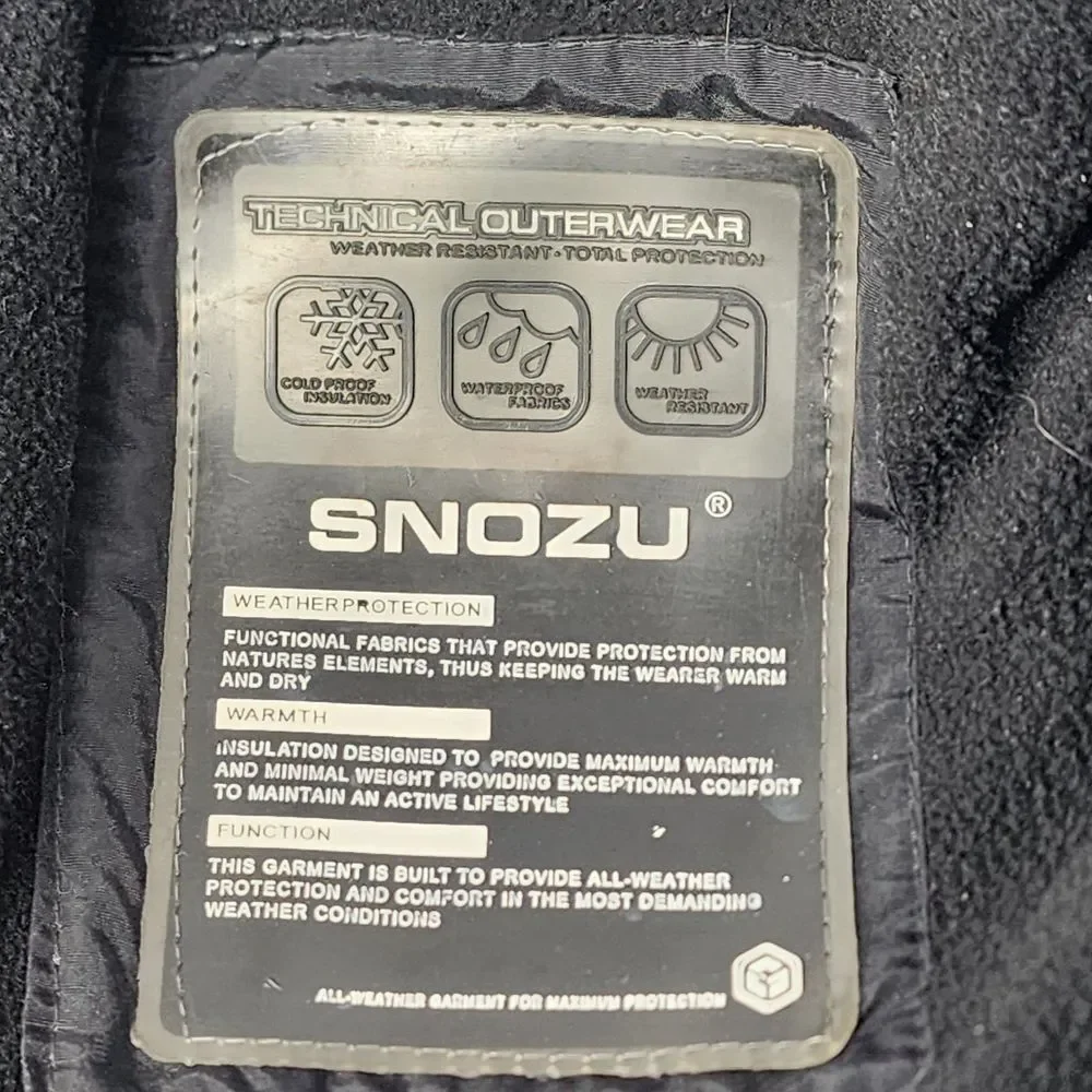 Snozu Youth Ski Jacket‎ Black and Camo Zip Up Pockets Insulated Boys Large 14/16